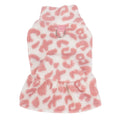 Small Dog Leopard Fleece Dress Hoodie Winter Pet Pullover Vest