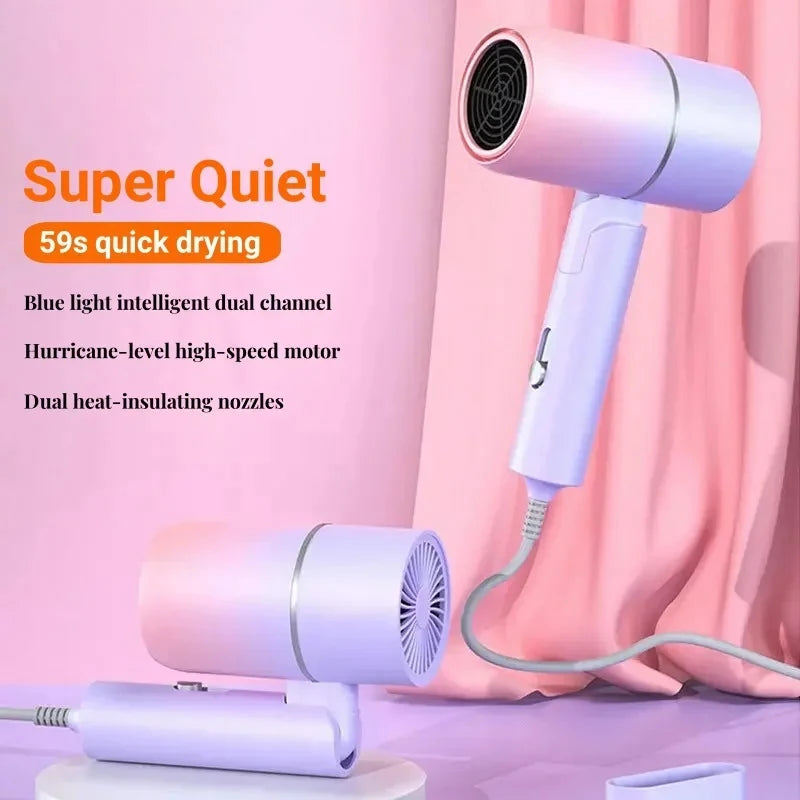Folding Hair Dryer High Power Negative Ion Portable Travel 2026