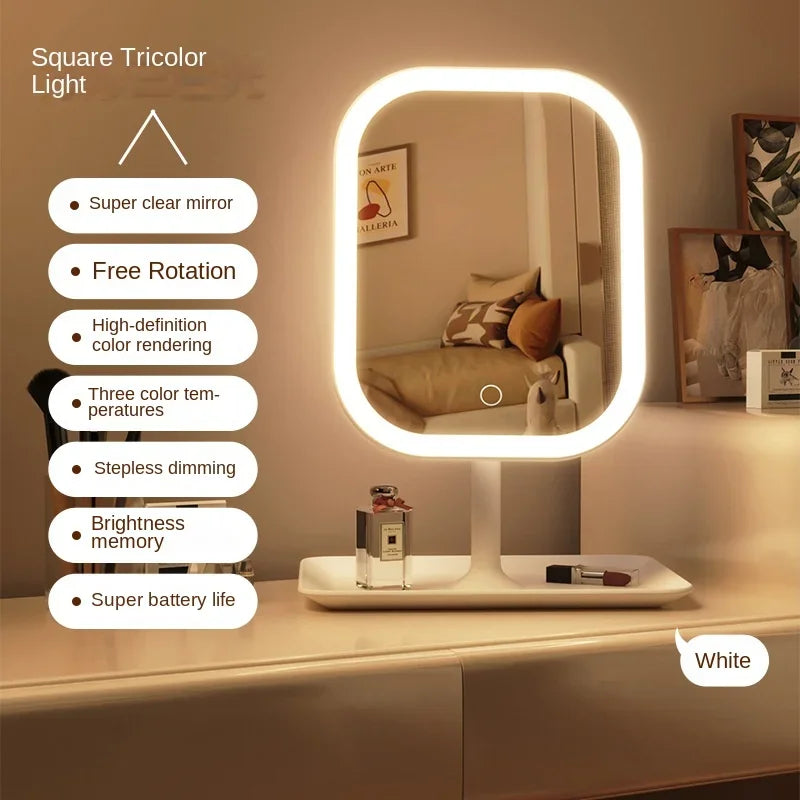 LED Makeup Vanity Mirror Touch Control Desktop Mirror