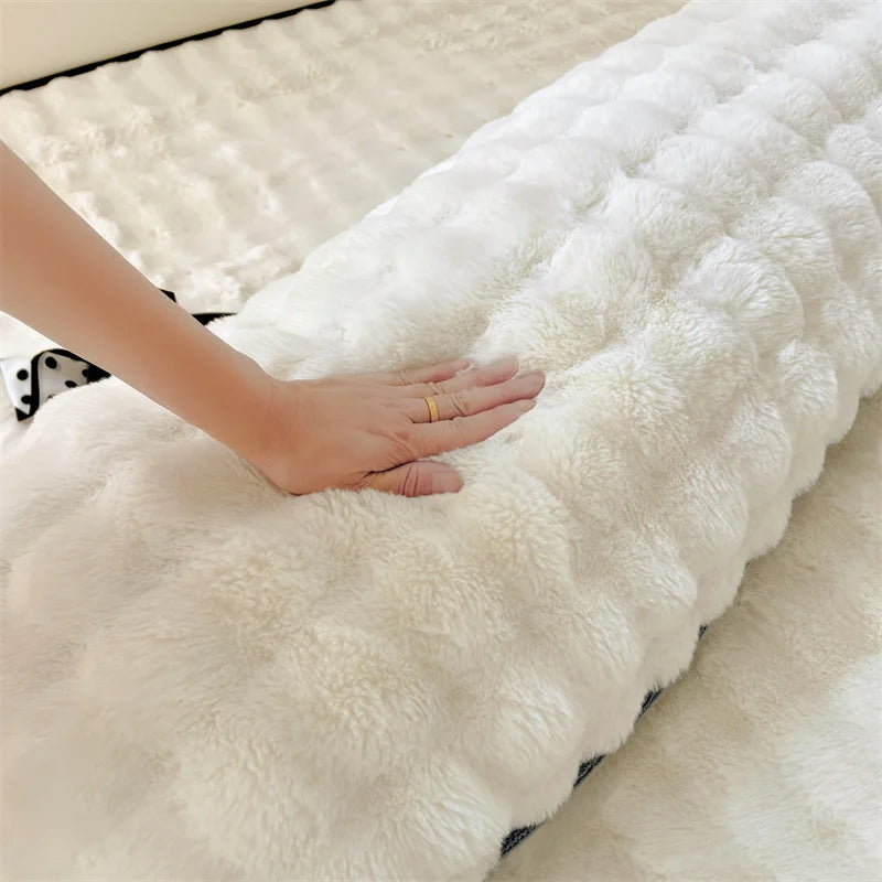 Solid Color Plush Long Pillowcase Soft Decorative Pillow Cover