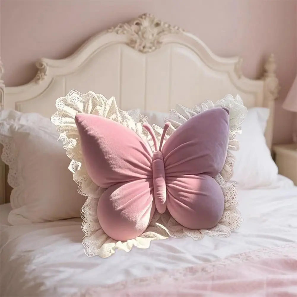 Cute Butterfly Bow Cushion Pillow Soft Decorative Pillow for Sofa Bedroom Car