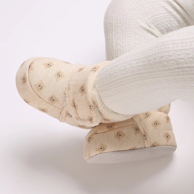 Baby Boys Girls Cute Cartoon Winter Booties Warm Non Slip First Walker Shoes