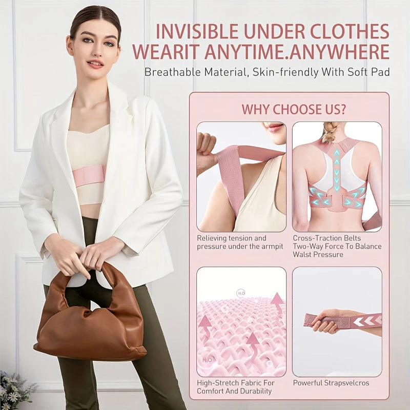 Invisible Posture Corrector Belt Breathable Adjustable Back Neck Support