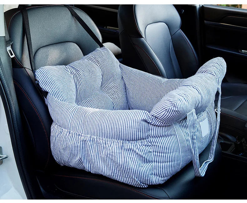 Dog Car Seat Bed with Safety Belt Non Slip Washable Travel Carrier for Small Dogs