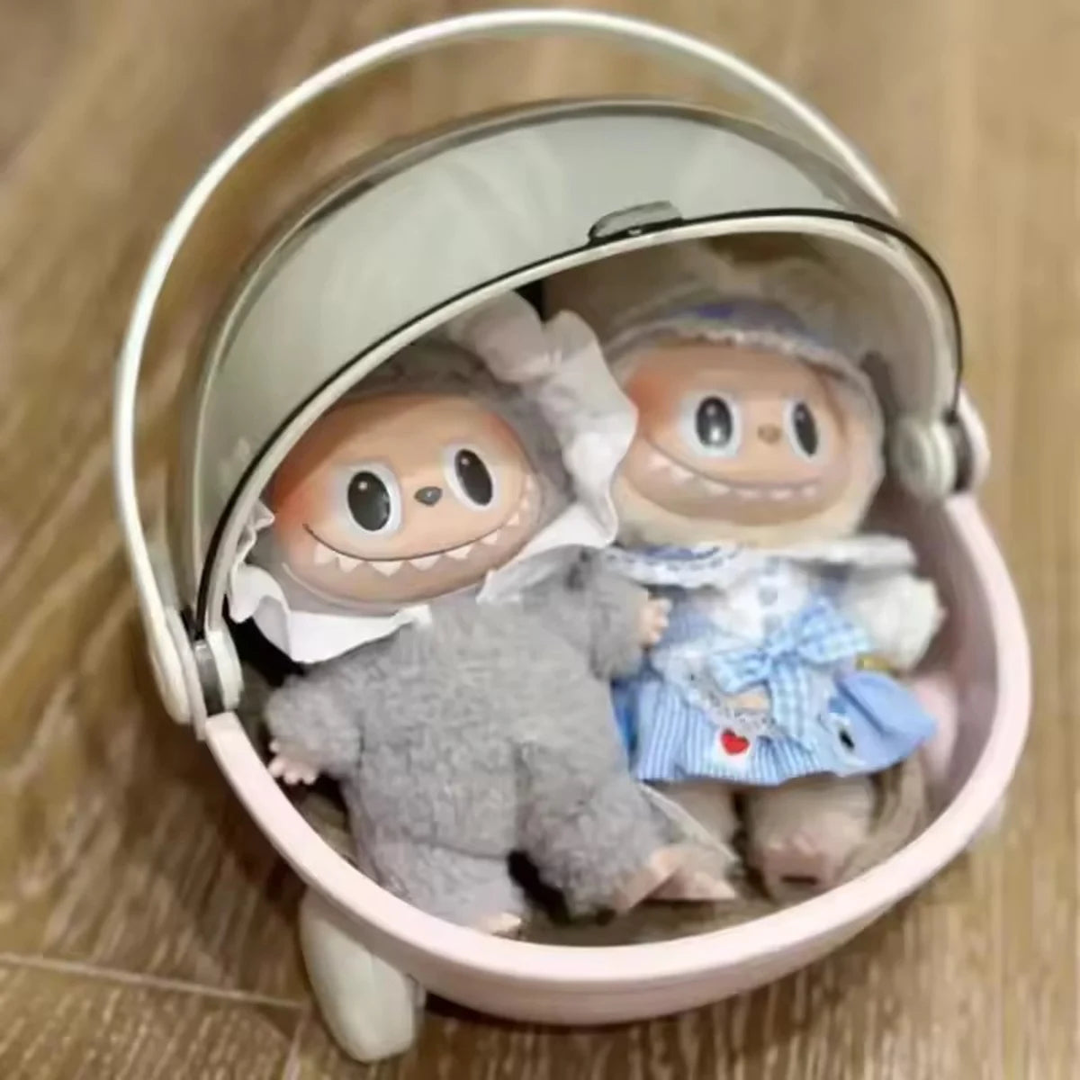 Doll Stroller Storage Box Labubu Sleep Cradle Cart Doll Bed Furniture Accessory