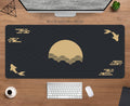 Fish Desk Mat Black Gold XXL Mouse Pad Gaming Desk Mat Sunrise Art