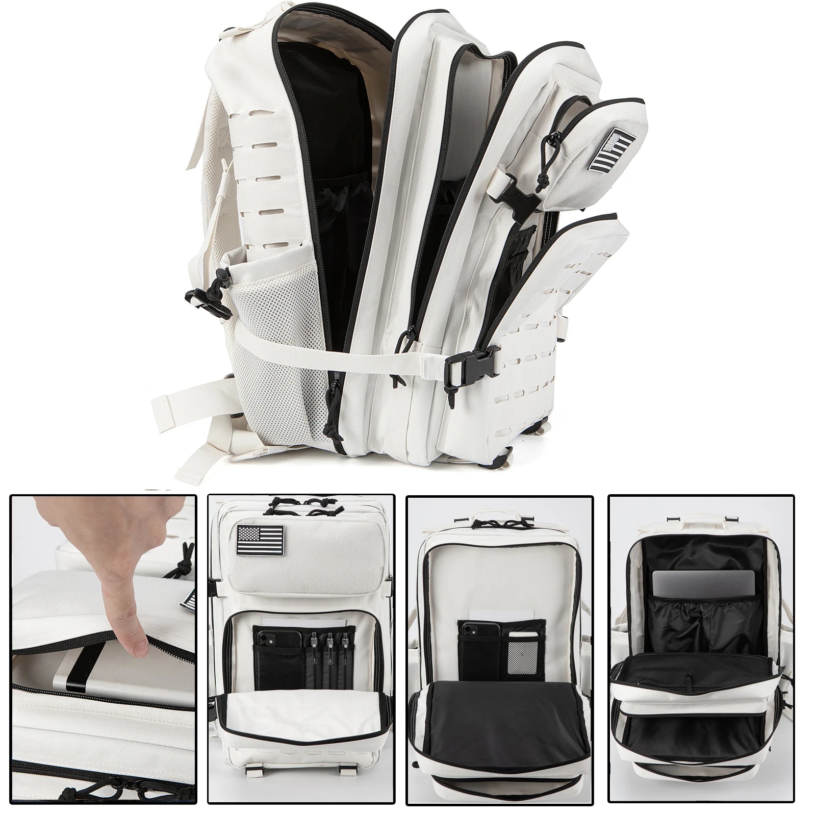 Tactical Backpack 25L 45L Outdoor Survival Hiking Rucksack with Bottle Holder