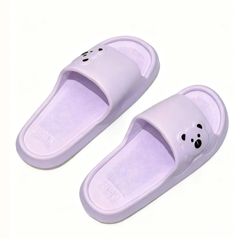 Women Cartoon Bear EVA Slippers Soft Non Slip Indoor Slides