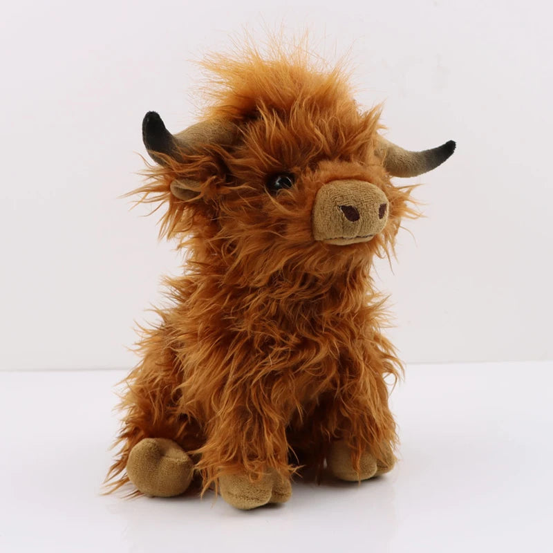 Highland Cow Plush Toy Fluffy Stuffed Animal Doll
