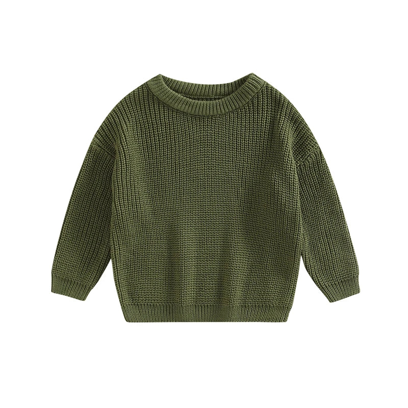 Baby Knit Sweater Long Sleeve Cotton Pullover for Newborns 0–9 Months