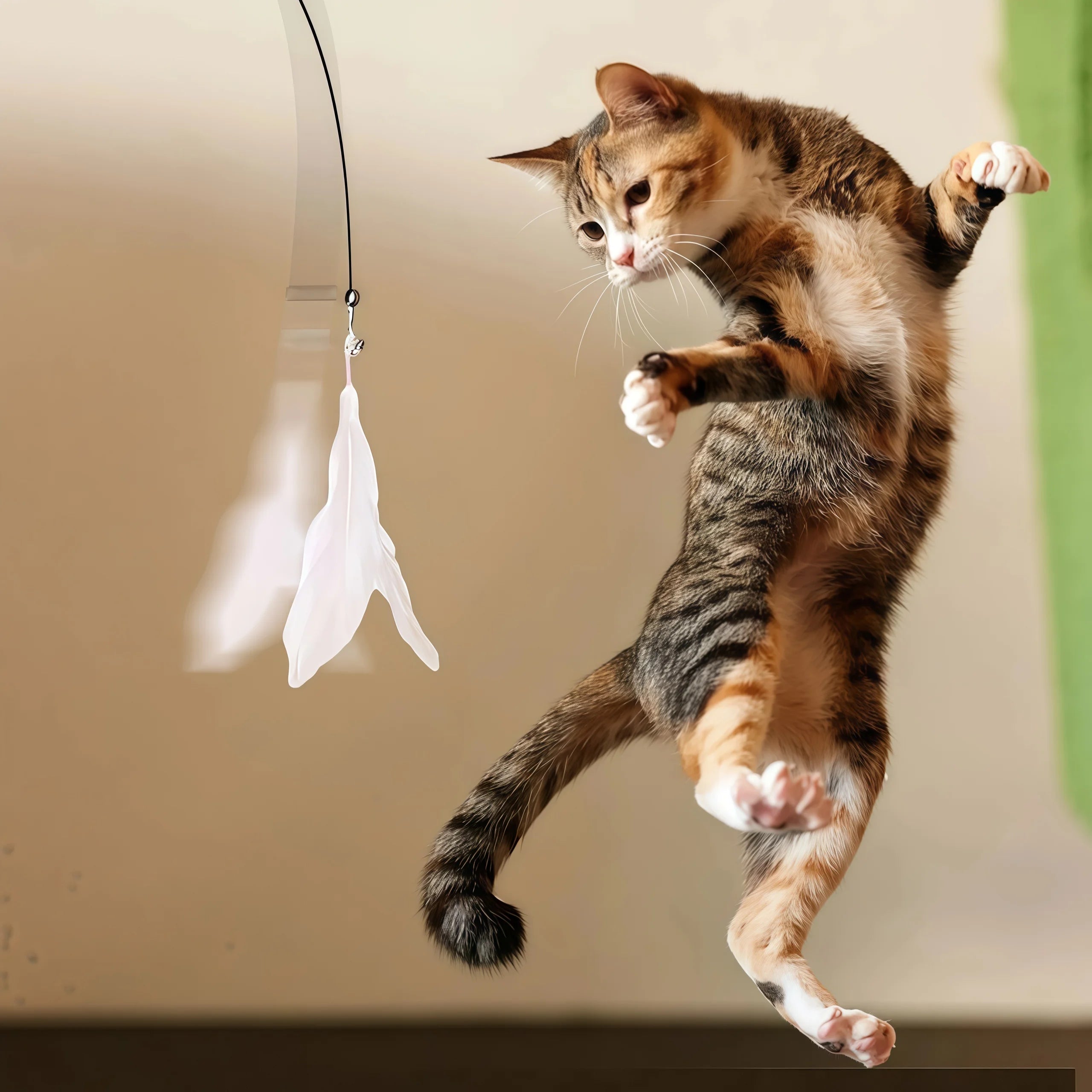 Cat Feather Teaser Toy with Bell and Suction Cup