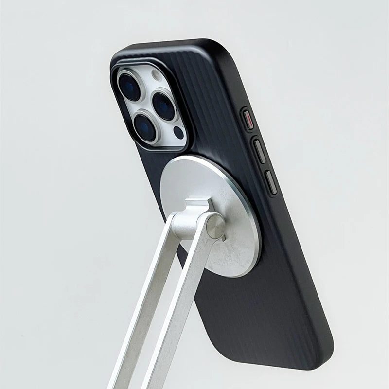 Plating 3D Luggage Stripes MagSafe Shockproof Matte iPhone Case