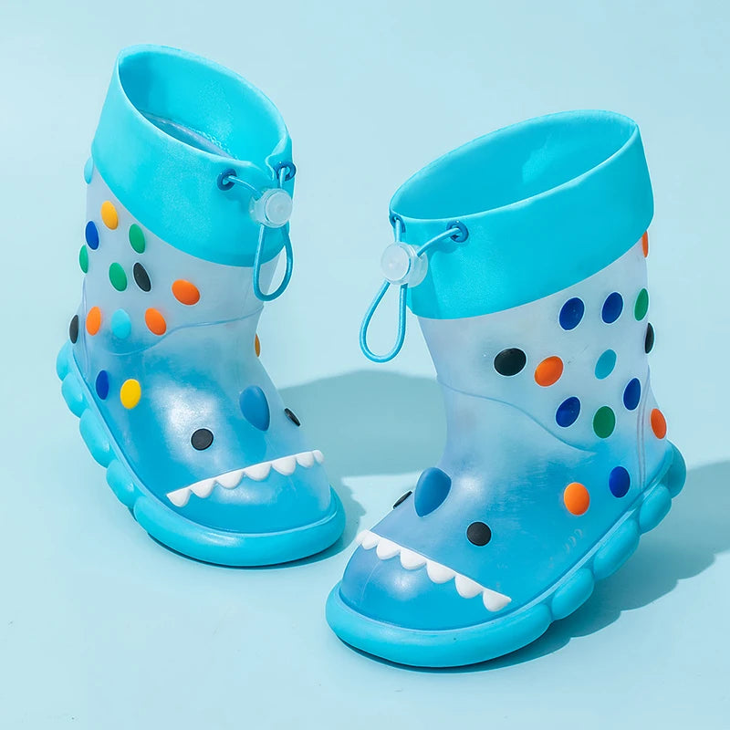Kids Cartoon Rain Boots Waterproof Non Slip PVC Shoes for Boys Girls