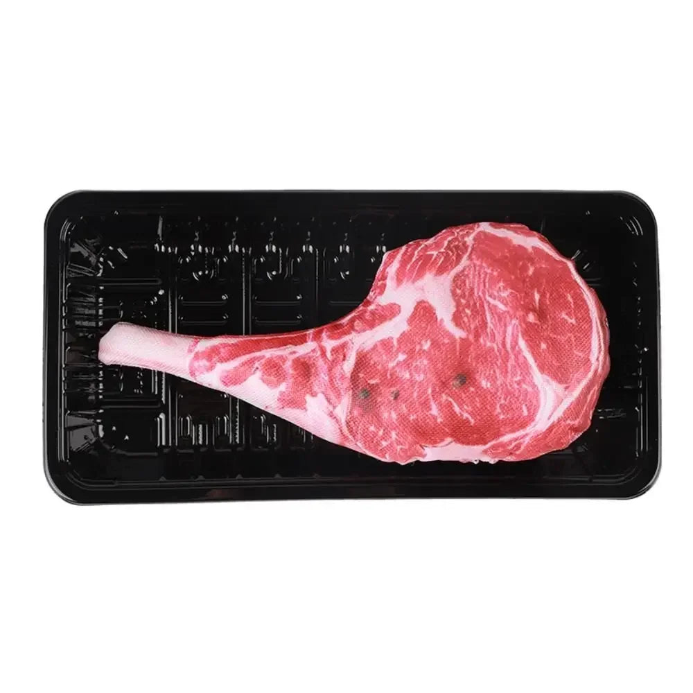 Squeaky Dog Chew Toy Steak Shape Bite Resistant Training Toy for Puppies