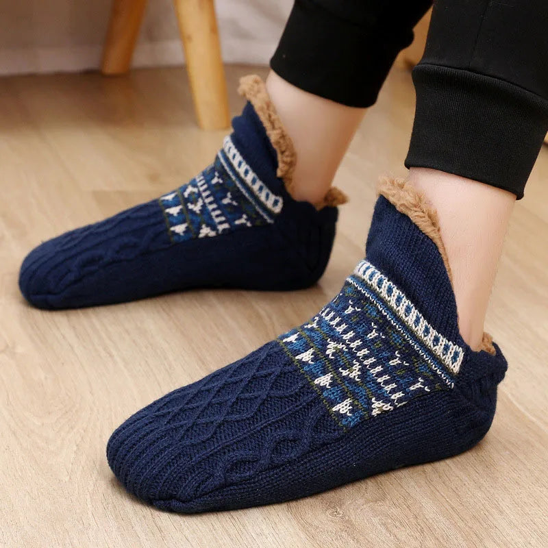 Unisex Warm Velvet Slipper Socks Non Slip Winter Home Socks