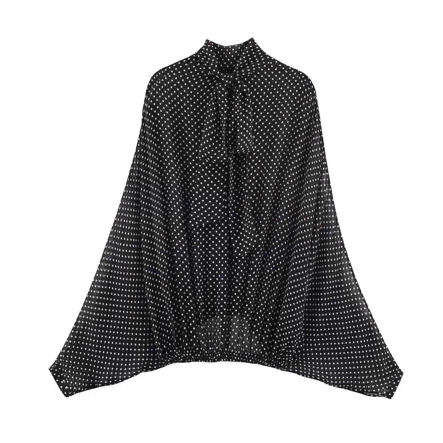 Polka Dot Midi Skirt Set for Women Bow Tie 2 Piece Outfit
