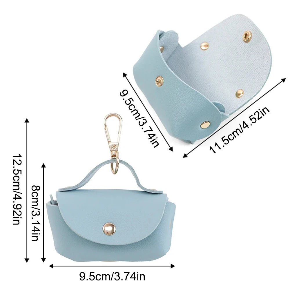 Portable Dog Waste Bag Dispenser Leather Case Outdoor Pet Poop Bag Holder