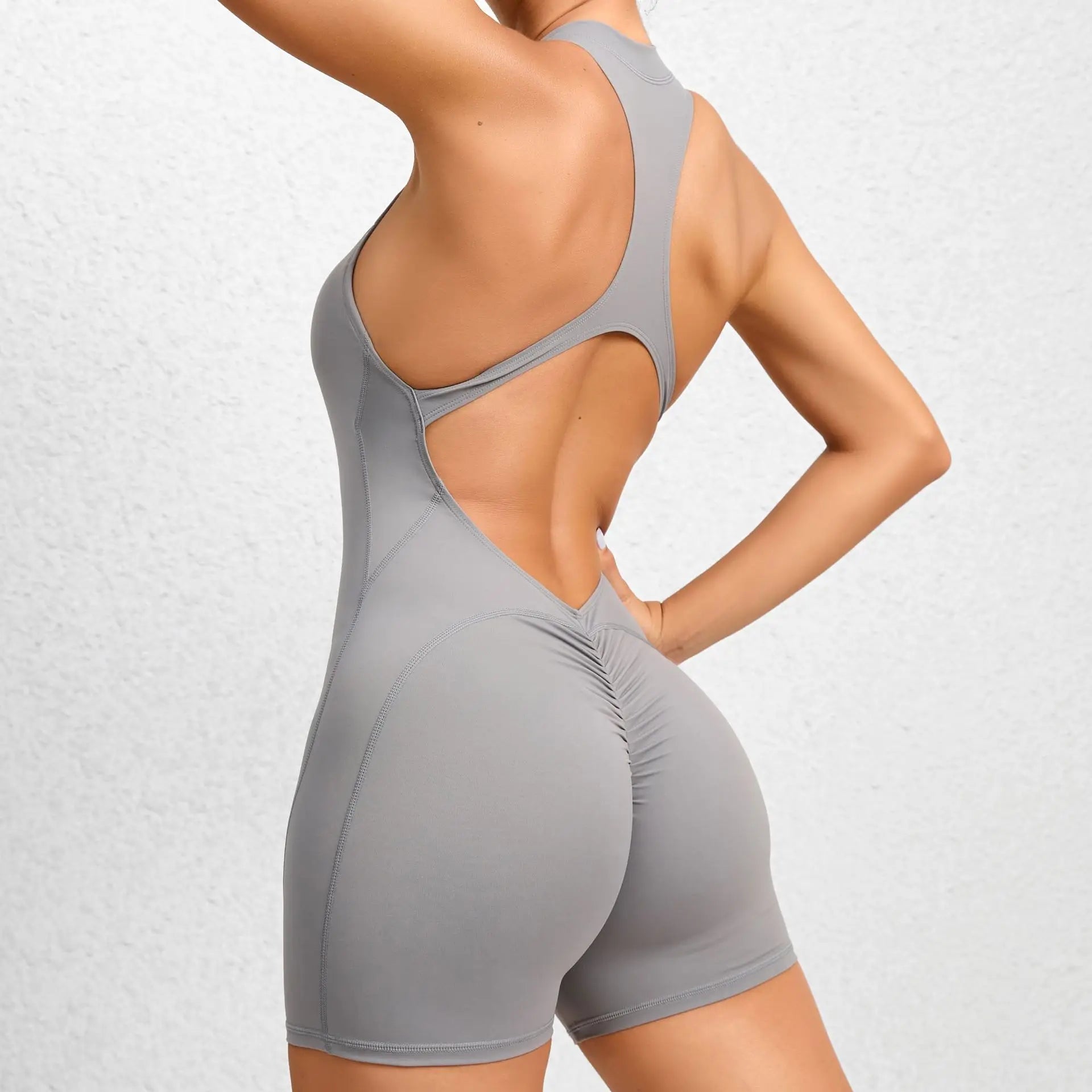 Women Sleeveless Sports Jumpsuit Yoga Gym Romper One Piece Workout Bodysuit
