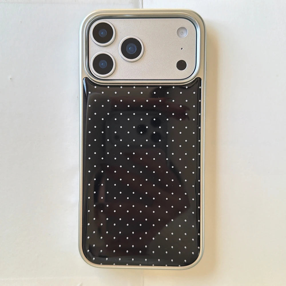 Polka Dot Electroplated Silver Shockproof iPhone Case