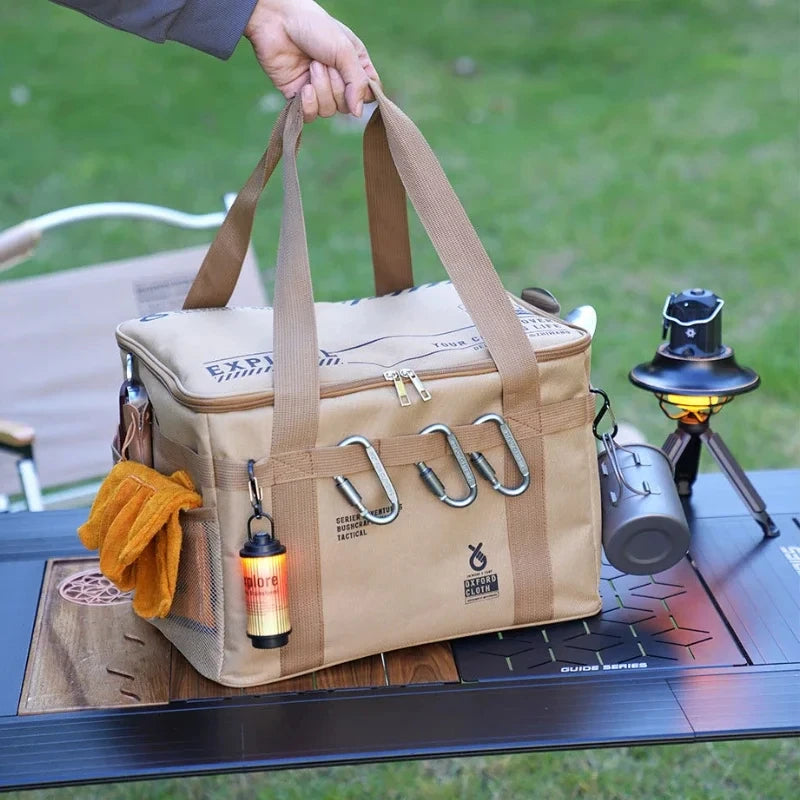 Tactical Camping Storage Bag 30-42L Insulated Folding Waterproof Picnic Gear Box