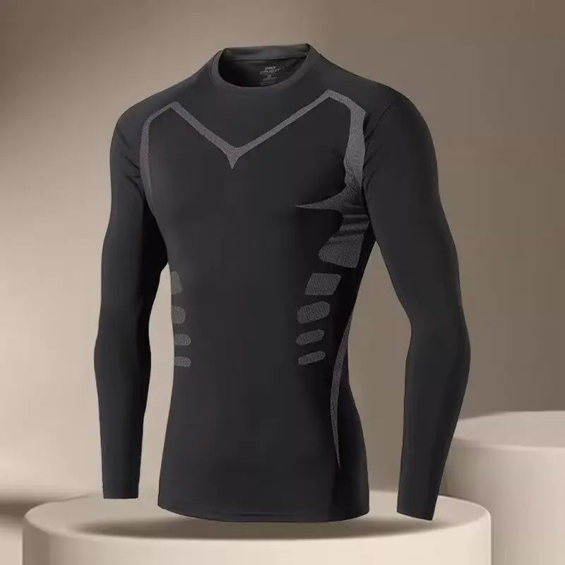 Men Compression Running T Shirt Quick Dry Fitness Gym Tight Sport Tee