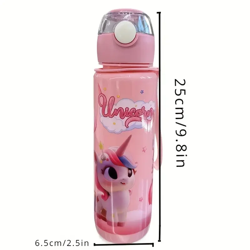 Cute Cartoon Water Bottle 700ml – BPA Free Leakproof Kids Drinking Bottle with Straw for School & Outdoor