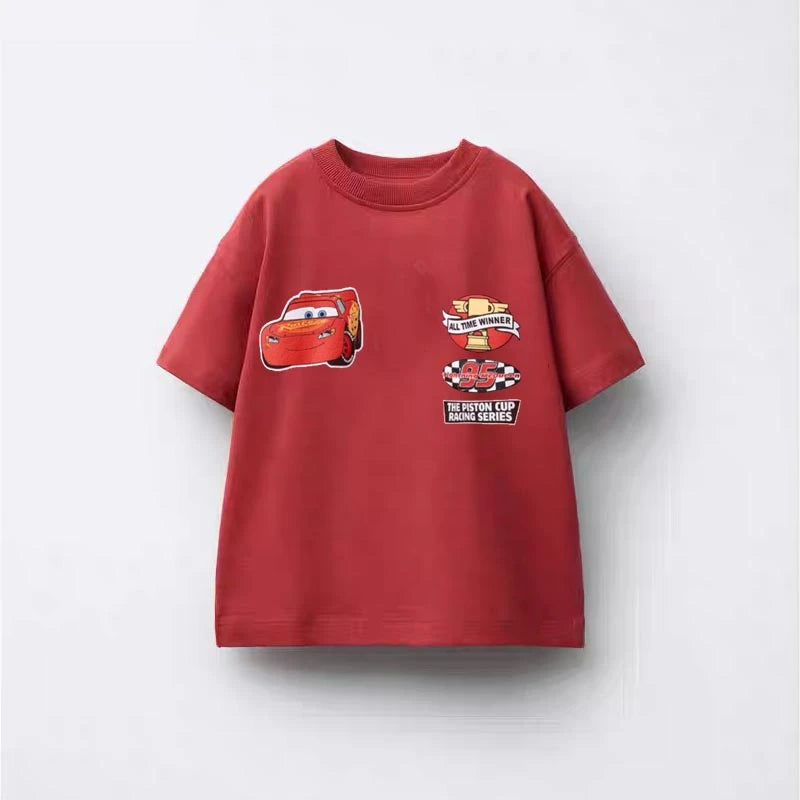 Toddler Cartoon Car T Shirt Cotton Summer Tee