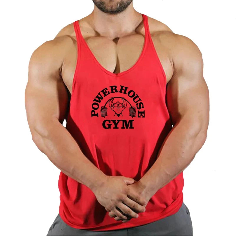 Men Gym Stringer Vest Sleeveless Bodybuilding Fitness Tank Top Workout Singlet