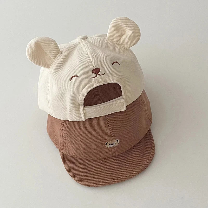 Baby Bear Ear Baseball Hat Cute Infant Kids Sun Cap