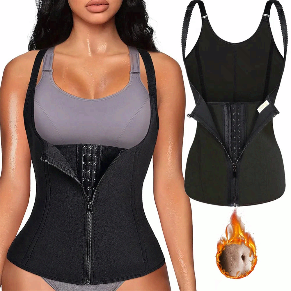 Women Waist Trainer Zipper Body Shaper Tank Top