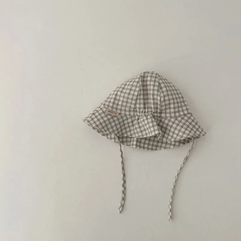 Double Sided Baby Bucket Hat Striped Plaid Summer Sun Hat for Kids