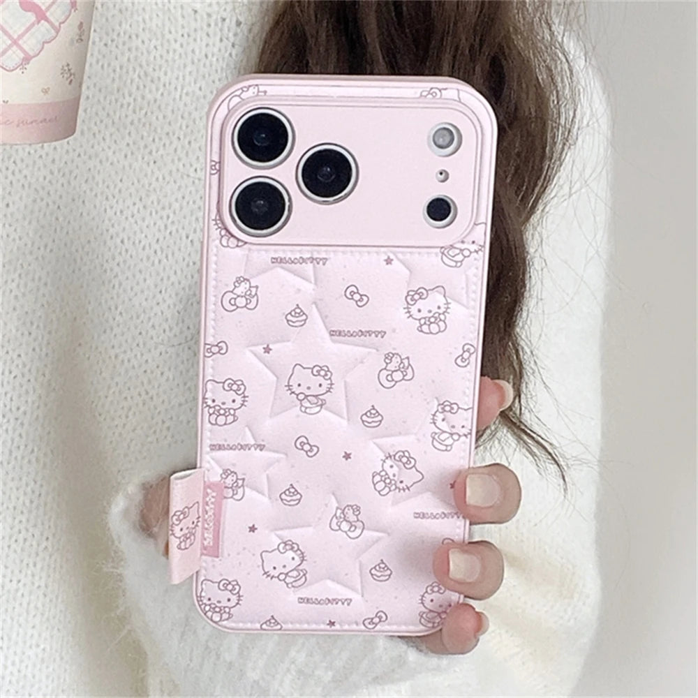 Cute Pink 3D Hello Kitty Silicone Shockproof iPhone Case