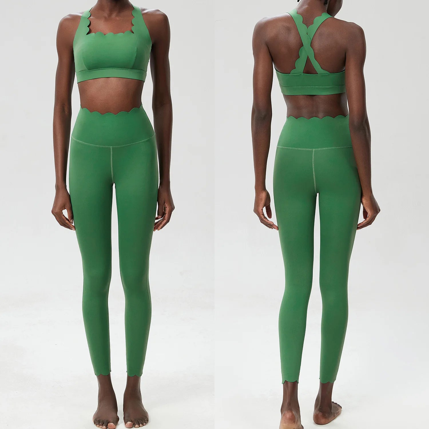 Women Seamless Yoga Set 2 Piece Gym Outfit High Waist Leggings Sports Bra Fitness Workout Set