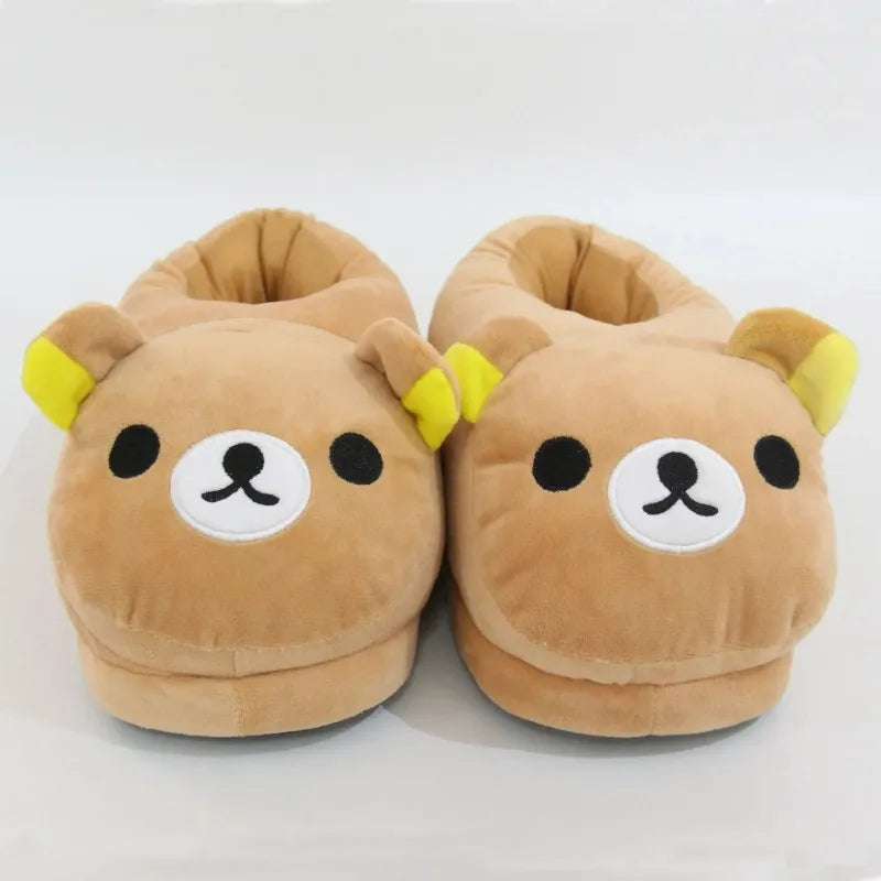 Cute Bear Cotton Slippers Warm Indoor Home Shoes
