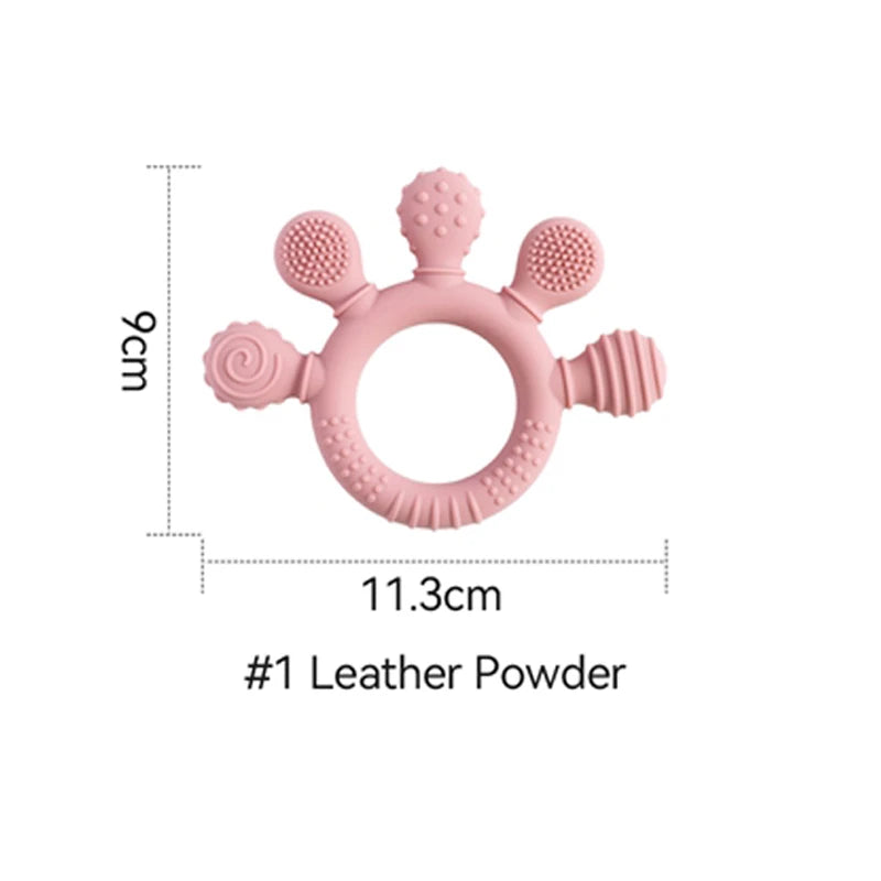 BPA Free Silicone Baby Teether Rattle Toy 0 12 Months