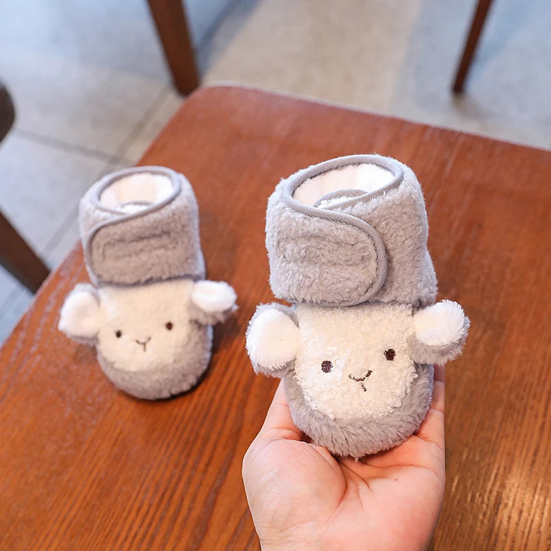 Baby Boys Girls Cute Cartoon Winter Booties Warm Non Slip First Walker Shoes