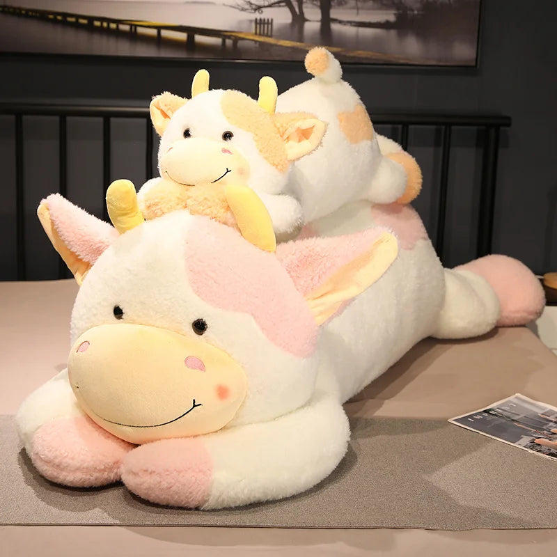 90cm Cow Plush Toy Cartoon Stuffed Animal Pillow Cute Gift for Kids