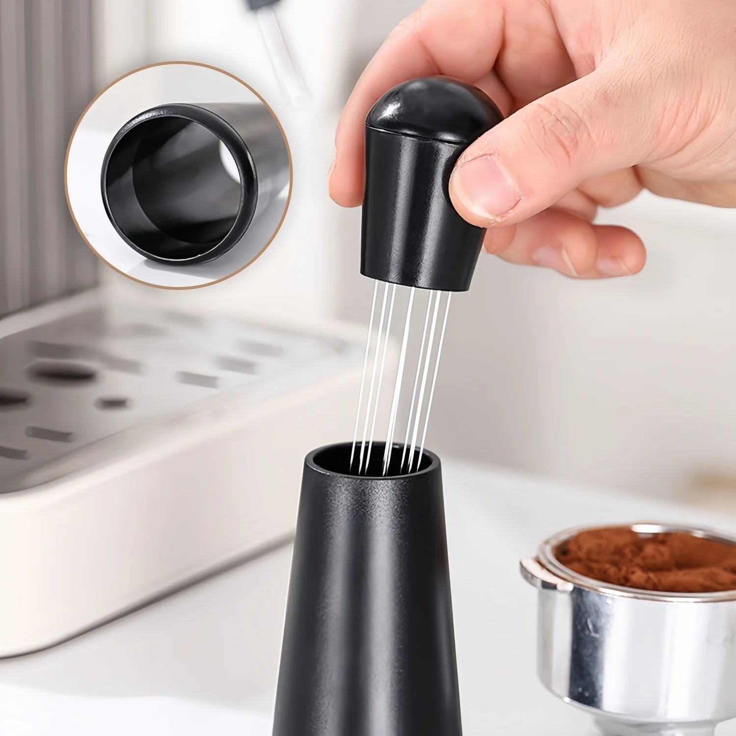 Coffee Tool Set 4 7pcs Stainless Steel Tamper Needle Ring Barista Kit