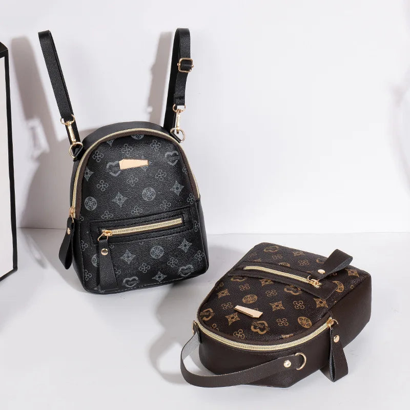 Women Mini Backpack Fashion Floral PU Leather Small Travel Shoulder Bag Cute School Backpack for Girls
