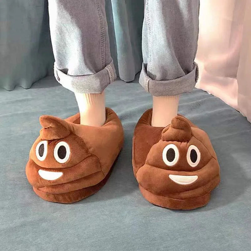 Funny Poop Slippers Plush Indoor Cartoon Slippers Soft Warm Home Shoes