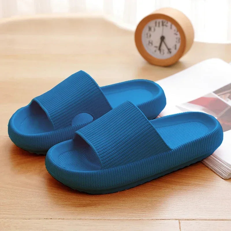 Cloud Cushion EVA Slippers Thick Sole 4cm Soft Anti Slip Bathroom Slides Comfortable Home Sandals for Men Women