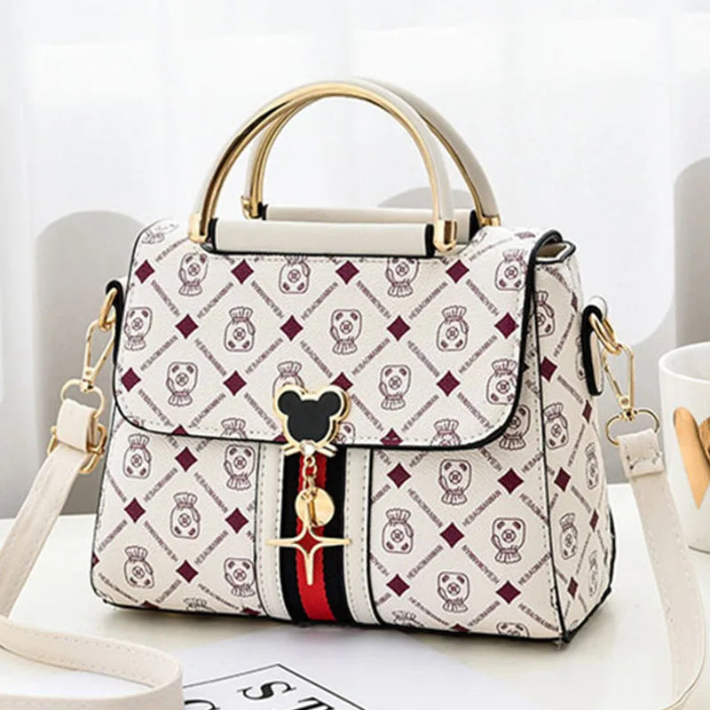 Women Shoulder Tote Bag Handbag Leather Monogram Printed Single Shoulder Bag