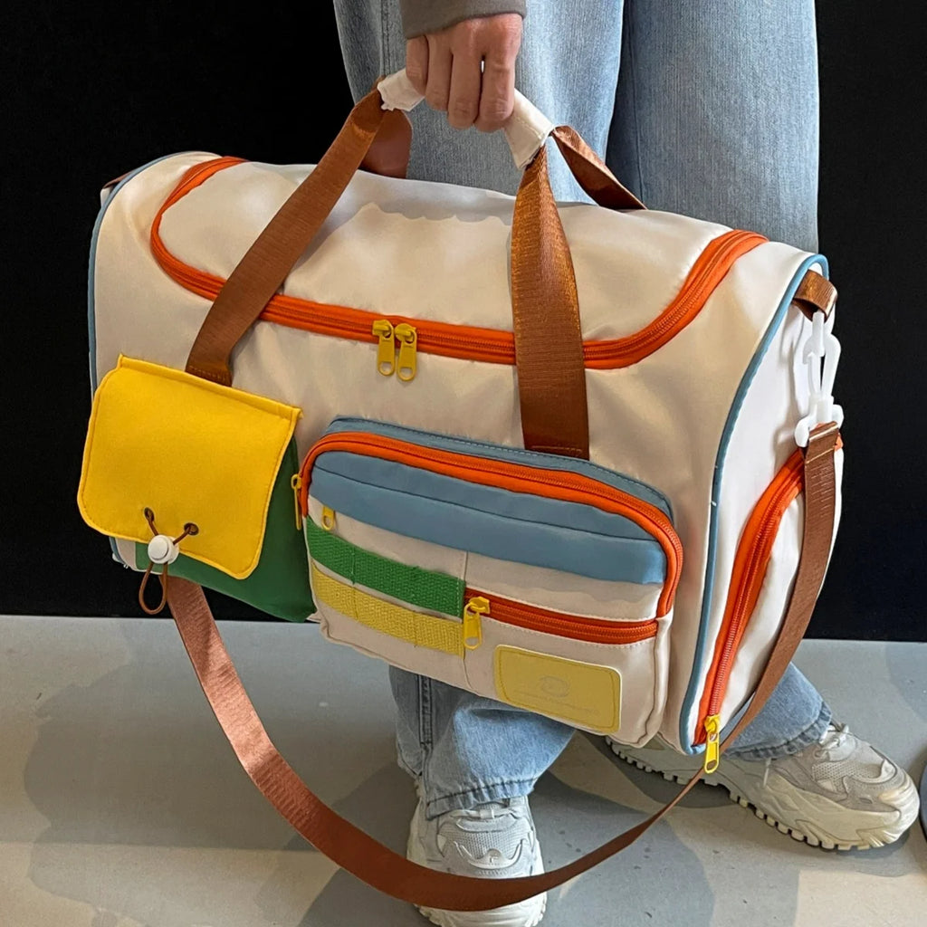 Unisex Travel Duffel Bag Gym Fitness Yoga Sports Bag Shoulder Crossbody Tote with Shoe Compartment