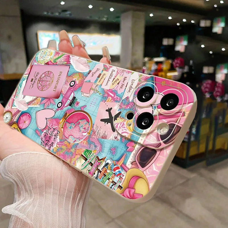Travel Plane Printed Matte Anti-Drop iPhone Case