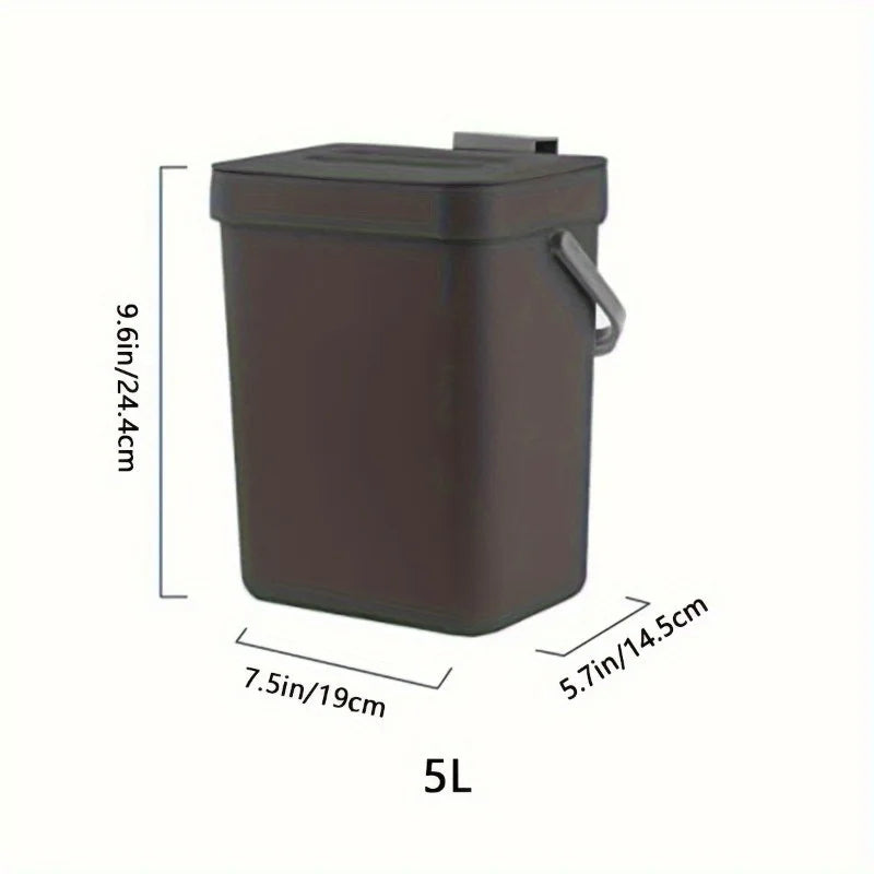Quiet Close Trash Can 3/5L Sealed Eco Friendly Kitchen Office Bin
