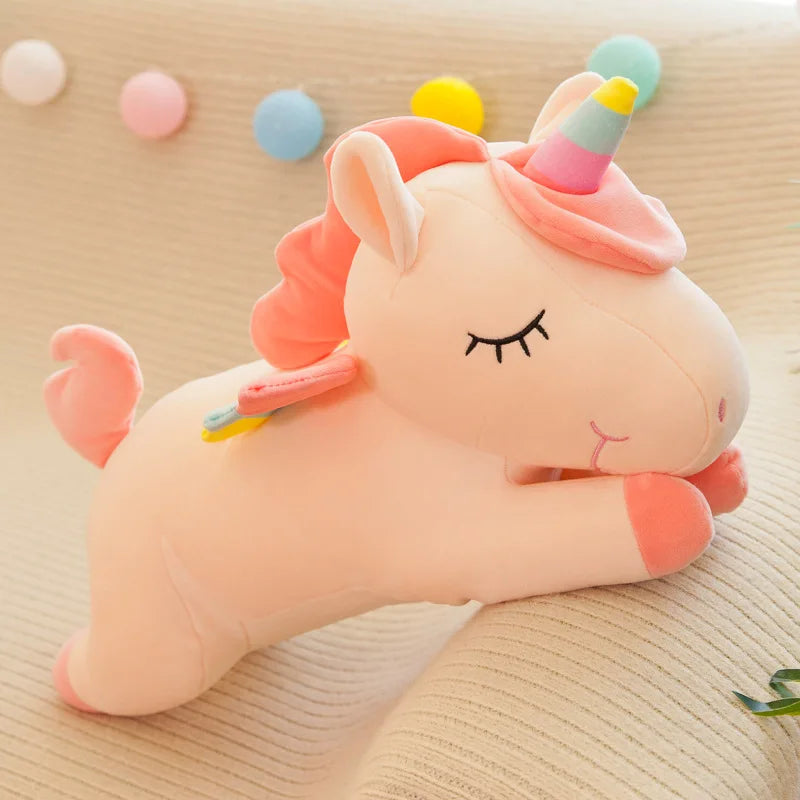 Giant Unicorn Plush Toy Soft Rainbow Pony Stuffed Animal Pillow Cute Kawaii Unicorn Doll for Kids Gift