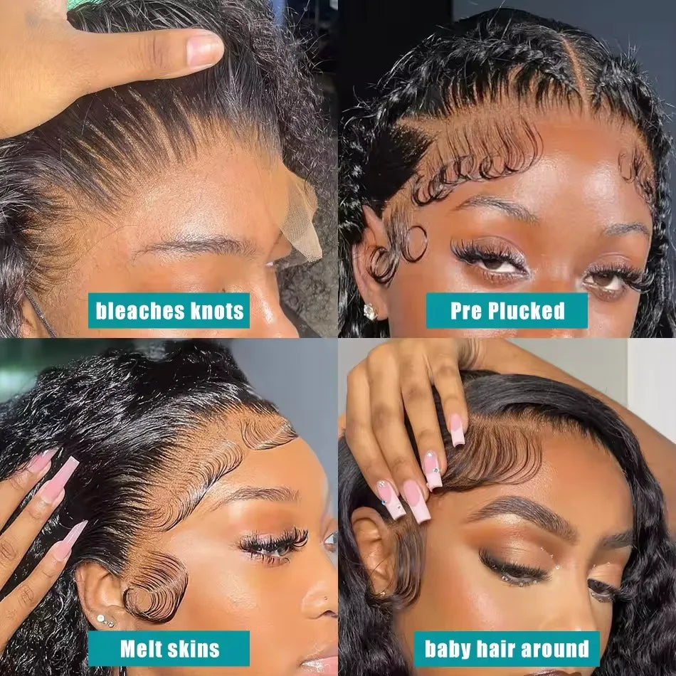 Water Deep Wave Human Hair Wig – HD Lace Front Glueless Wig Natural Hairline