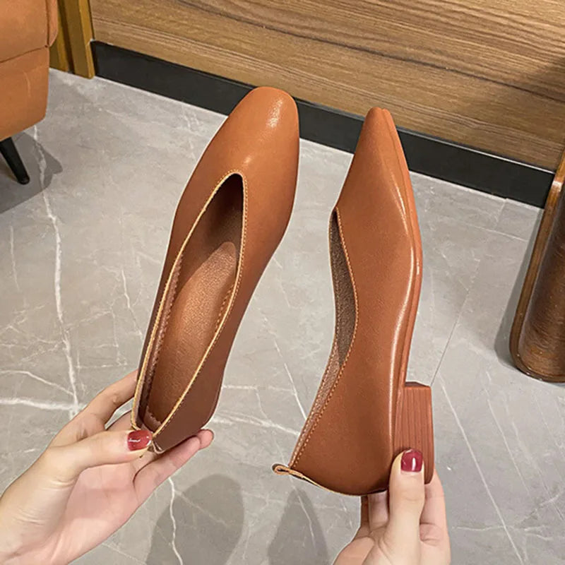 Women Square Toe Mary Jane Flats Low Heel Soft Sole Retro Casual Shoes