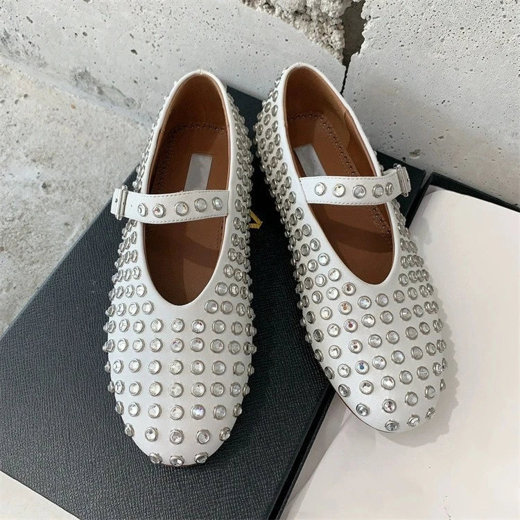 Women Fishnet Ballet Flats Mary Jane Shoes Spring 2026 Casual Flats