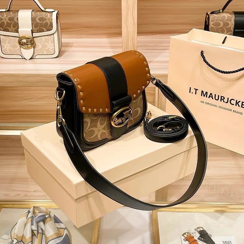 Women Minimalist Contrast Crossbody Box Bag